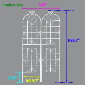 Metal Garden Trellis , Suitable For Climbing Plants , Outdoor Flower Stand - Milky White (Option: Milky)