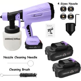 Paint Sprayer 200W High Power Electric Spray Paint With Adjustable Spray Width Knob 4 Nozzles,Easy To Clean For Paint Sprayer For Furniture Garde (Color: PURPLE)