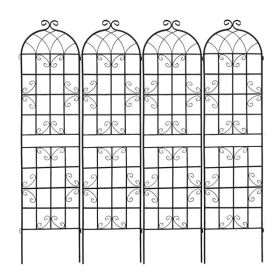 Metal Garden Trellis , Suitable For Climbing Plants, Outdoor Flower Stand - Black (Color: Black)