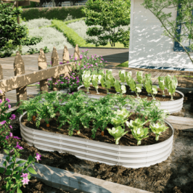 8x4x1ft Raised Garden Bed Kit, Galvanized Planter Raised Garden Beds For Outdoor For Vegetables,Flowers &Herbs, Heavy Duty, Rust-Resistant, Easy (Color: Silver)