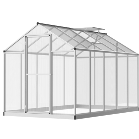 Greenhouse For Winter, 10' L X 6' W Walk-In Polycarbonate Greenhouse (Color: White)