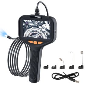 1Pc 4.3in Inspection Camera With Light Articulating Borescope Endoscope Camera With 16.4FT Wire 2 Modes 3 Adjustable Brightness IP67 Waterproof F (Color: Black)