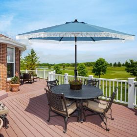 1 Piece 9ft Patio Parasol with Sunshade for Patio, Garden, Pool, Balcony (Color: Navy)