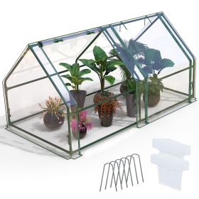 1Pc Portable Mini Greenhouse 70.86x33.46x37.4in With Roll-Up Zipper Doors Waterproof UV-Resistant PVC Cover Hot House For Indoor Outdoor Garden P (Option: Greenhouse)