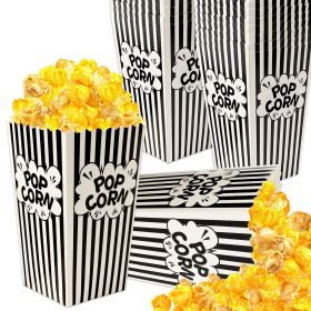 Mini Paper Popcorn Bags, Small Popcorn Bags Black And White Movie Night Popcorn Boxes For Kids Popcorn Buckets And Container For Home, Carnival P (Option: 100pack)